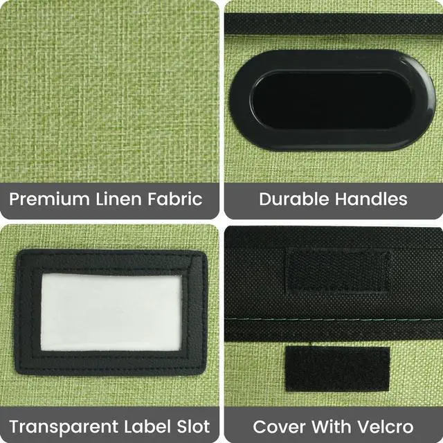 Alt view image 6 of 7 - Qerlei File Organizer Boxes with Lids,Collapsible File Folder Organizer with Plastic Slide,Collapsible Filing & Storage Boxes for Office/Decor/Home (Green, 1 Pack)