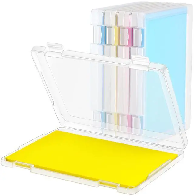 Main image of 1 Pack A4 File Box Paper Organizers Holder, Transparent Document Paper Project Case, Plastic Paper Storage Container Box File Protector for Magazine, Scrapbook, Office School Supplies