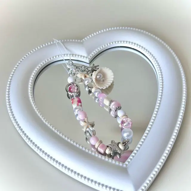 Alt view image 4 of 6 - Cute Shell Cell Phone Lanyard Strap Charms - Handmade Starfish Phone Charms for Women (Pink)