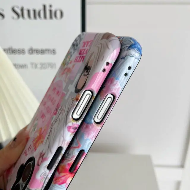 Alt view image 7 of 7 - Compatible with iPhone 17 Cute Summer Phone Cases Flowers Jellyfish Starfish Seahorse Pattern Beautiful and Dazzling for Girls and Women Double-Layer Protective Case (Shell)