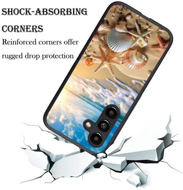 Alt view image 2 of 6 - Designed for Galaxy A37 5G Case,Slim Soft TPU Silicone Shockproof Anti Slip Protective Case for Samsung Galaxy A37 5G 2026 6.7 inch - Beach Shell Starfish