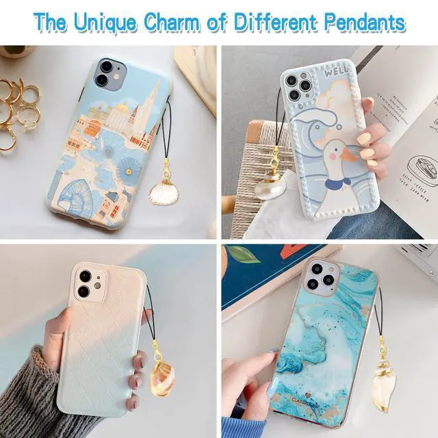 Alt view image 3 of 7 - 5Pcs Shell Phone Charms Cute Beach Cellphone Charm for Case Y2K Kawaii Car Charms Kit Strap Charm for iPhone Keychain Pendants Aesthetic Phone Accessories for Bag Airpods Camera