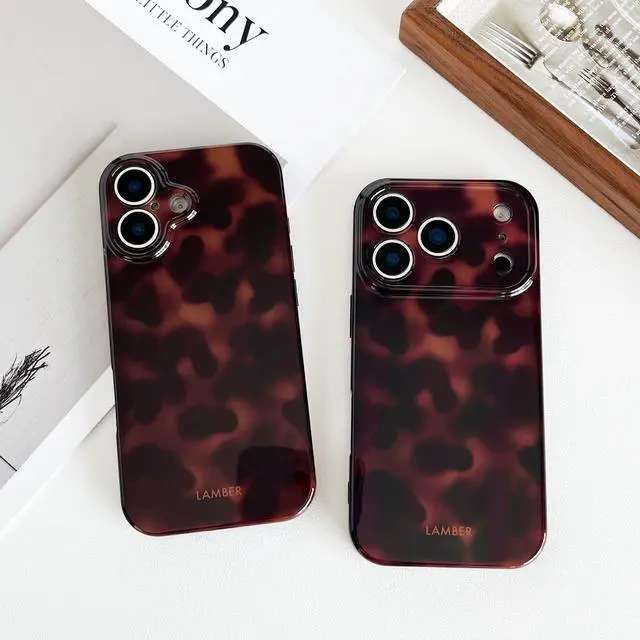 Alt view image 2 of 7 - Compatible with iPhone 16 Case, Brown Fall Tortoise Shell Phone Case for Women, Soft TPU Shockproof Protective Cover Compatible with iPhone 16 6.1", Amber