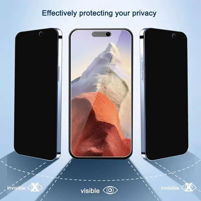 Alt view image 2 of 6 - Privacy Screen Protector+Camera Lens Protector for iPhone 15