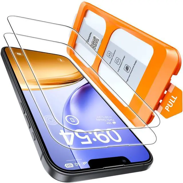 Main image of for iPhone 17e Screen Protector 6.1 inch 9H Hardness Military Grade Shatterproof 17 e HD Tempered Glass Easy Installation Case Friendly 2 Pack