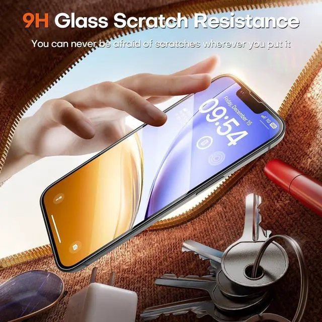 Alt view image 3 of 7 - for iPhone 17e Screen Protector 6.1 inch 9H Hardness Military Grade Shatterproof 17 e HD Tempered Glass Easy Installation Case Friendly 2 Pack