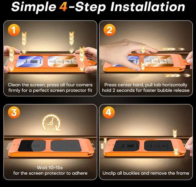 Alt view image 5 of 7 - for iPhone 17e Screen Protector 6.1 inch 9H Hardness Military Grade Shatterproof 17 e HD Tempered Glass Easy Installation Case Friendly 2 Pack