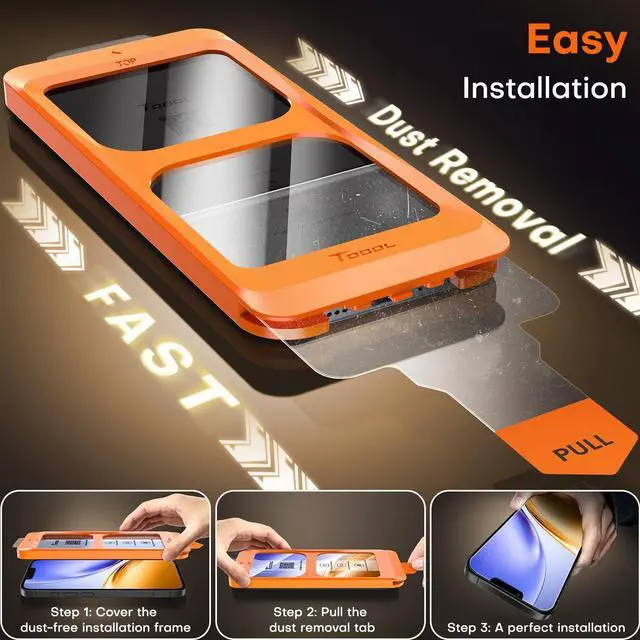 Alt view image 6 of 7 - for iPhone 17e Screen Protector 6.1 inch 9H Hardness Military Grade Shatterproof 17 e HD Tempered Glass Easy Installation Case Friendly 2 Pack