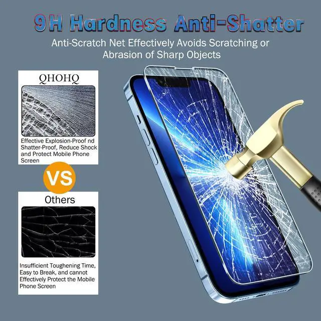 Alt view image 7 of 7 - 3 Pack Screen Protector for iPhone 13 Pro Max 6.7" with 3 Pack Tempered Glass Camera Lens Protector, Ultra HD, 9H Hardness, Scratch Resistant, Easy Install - Case Friendly