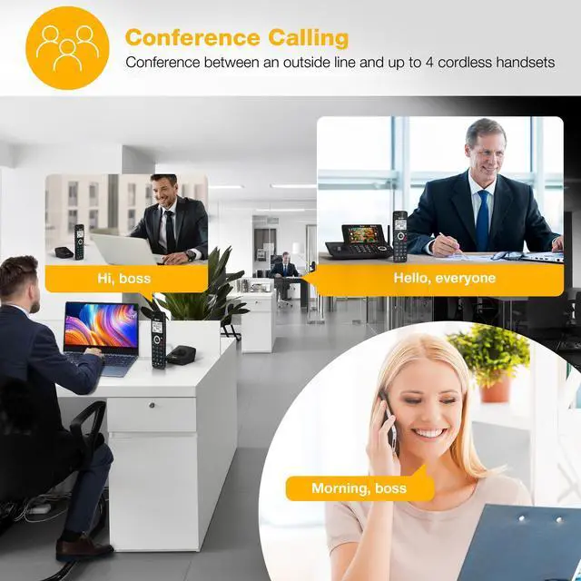 Alt view image 6 of 7 - DLP70090 Expansion Cordless Handset ONLY Compatible ONLY with DLP73290, DLP73390, DLP73490, DLP73590 Base Systems Long Range DECT 6.0, Bluetooth Connect to Cell, Intercom, Speakerphone