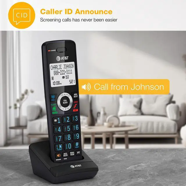 Alt view image 7 of 7 - DLP70090 Expansion Cordless Handset ONLY Compatible ONLY with DLP73290, DLP73390, DLP73490, DLP73590 Base Systems Long Range DECT 6.0, Bluetooth Connect to Cell, Intercom, Speakerphone
