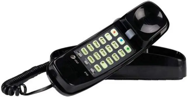 Main image of 210 Basic Trimline Corded Phone, No AC Power Required, Wall-Mountable, Black