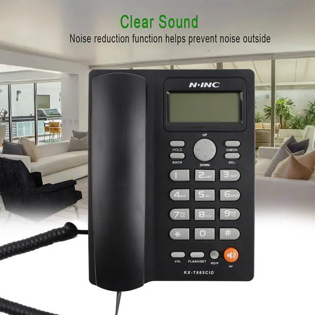 Alt view image 4 of 7 - Caller ID Telephone Hands Free Calling for Home Office Hotel Landline Phone English