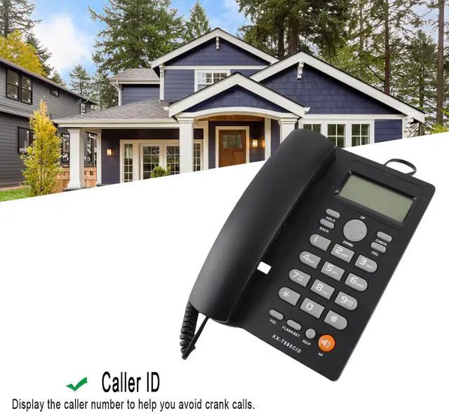 Alt view image 7 of 7 - Caller ID Telephone Hands Free Calling for Home Office Hotel Landline Phone English