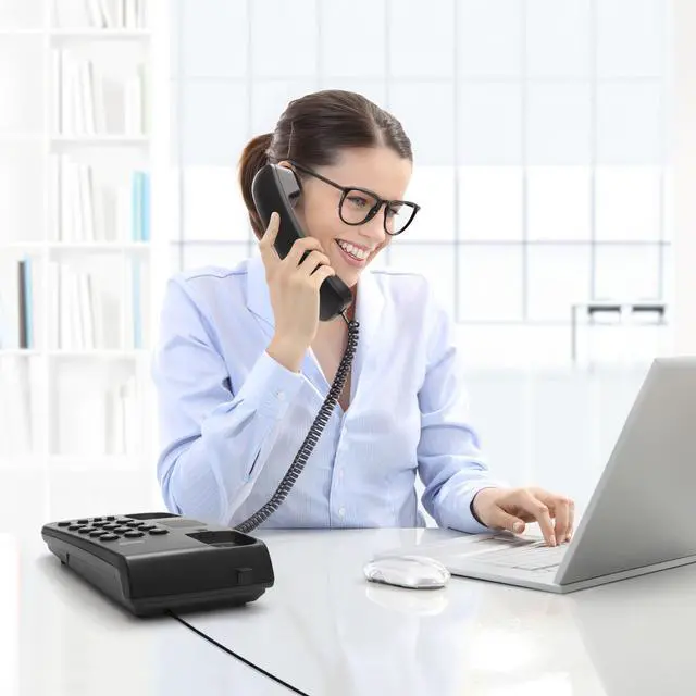 Alt view image 5 of 7 - Corded Phone for Landline, Black Telephone Landline Phones, Landline Corded Phone, Desktop Telephone for Home, Office, Hotel-Mute|Redial|Ringer Volume, Easy-to-Use