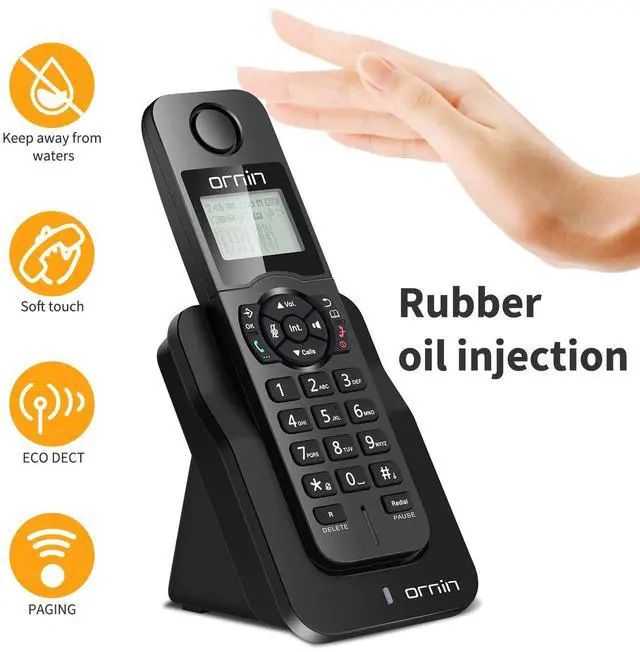Alt view image 2 of 5 - D1005 Cordless Phone for Home, ECO Technology, 1.6'' LCD Backlit Display, Caller ID, Speakerphone(Single Pack, Black)