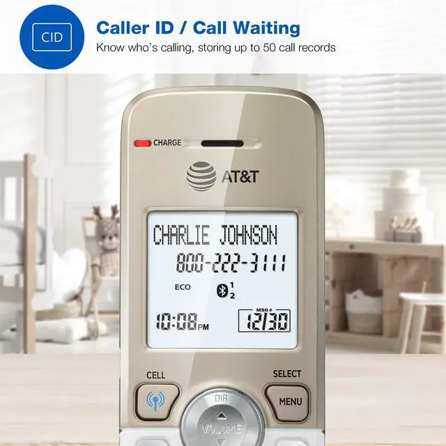 Alt view image 7 of 7 - DL70019 Additional Handset for DL72x19 Series Cordless Phone - Bluetooth Connect to Cell, Smart Call Blocker, 1.8" Backlit Display, Big Buttons, Intercom