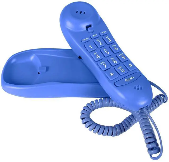 Main image of Slimline Blue Colored Phone for Wall Or Desk with Memory