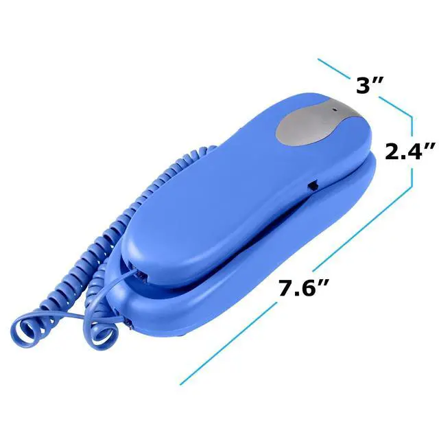 Alt view image 5 of 7 - Slimline Blue Colored Phone for Wall Or Desk with Memory