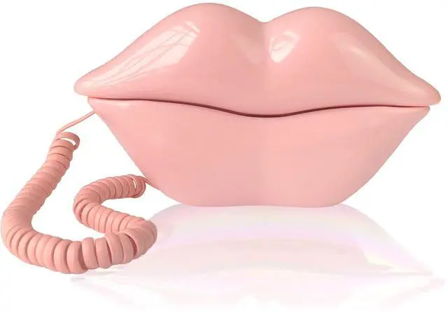 Main image of Corded Lip Phone, Pink, Landline Home Phone for Home/Office/Hotel/Shops/Party