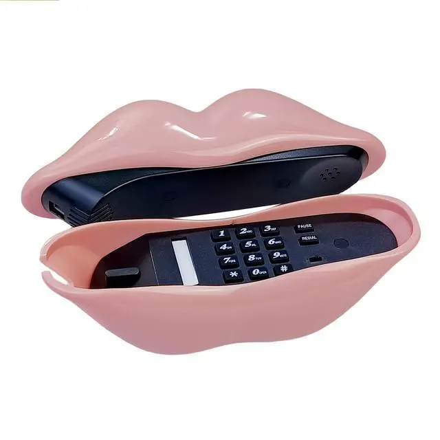 Alt view image 5 of 7 - Corded Lip Phone, Pink, Landline Home Phone for Home/Office/Hotel/Shops/Party