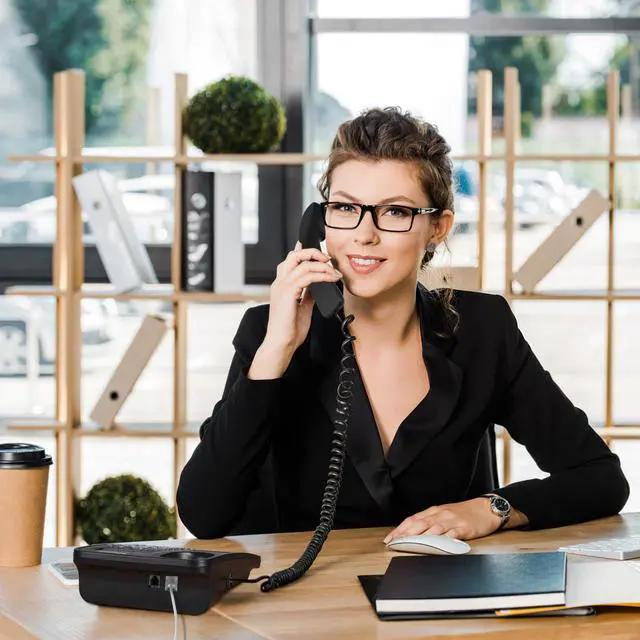 Alt view image 7 of 7 - Corded Office Phone with Caller Id and Wall-Mount for Home and Hotel Use, Desktop Landline Telephone with Mute and Redial Functions
