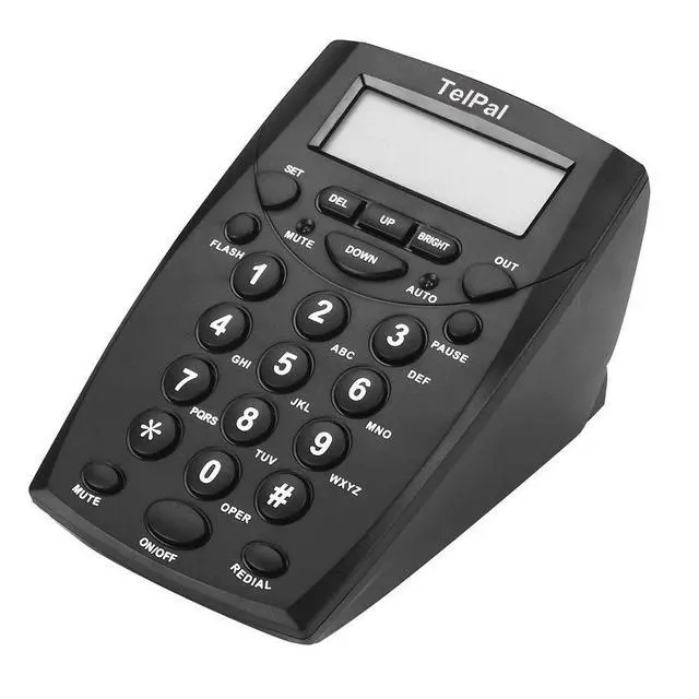 Alt view image 7 of 7 - Call Center Headset Telephone with Dialpad & Noise Cancelling Monoral Over Ear Headphone & Mic, Wired Analog Landline Home & Office Telephone with Caller ID