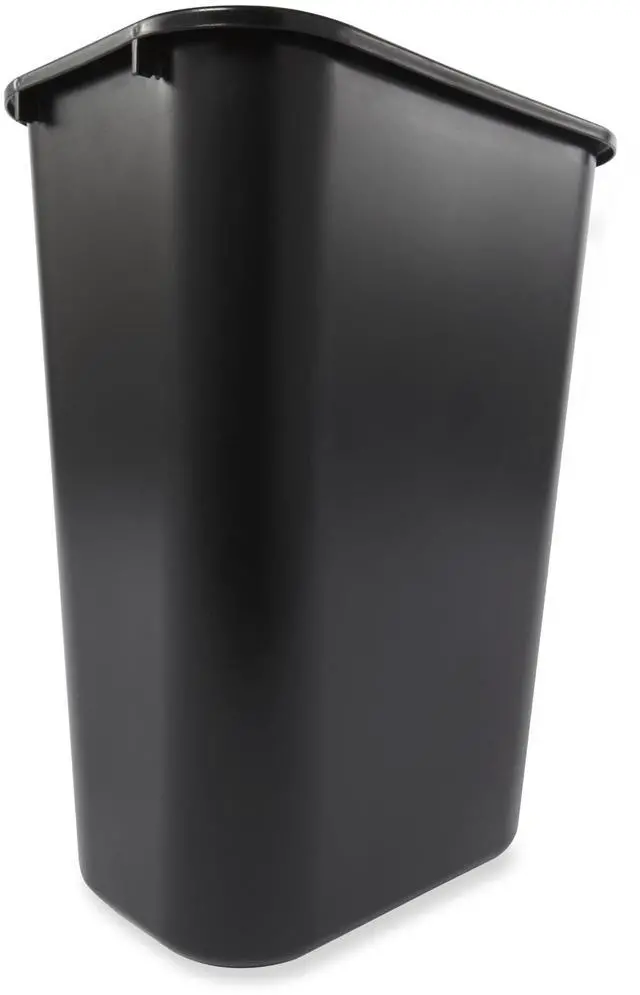 Alt view image 6 of 7 - Wastebasket Trash Container, 41QT/10.25 GAL, Plastic, Black, Stackable Trash Can for Bedroom/Bathroom/Office, Fits Under Desk/Sink/Cabinet