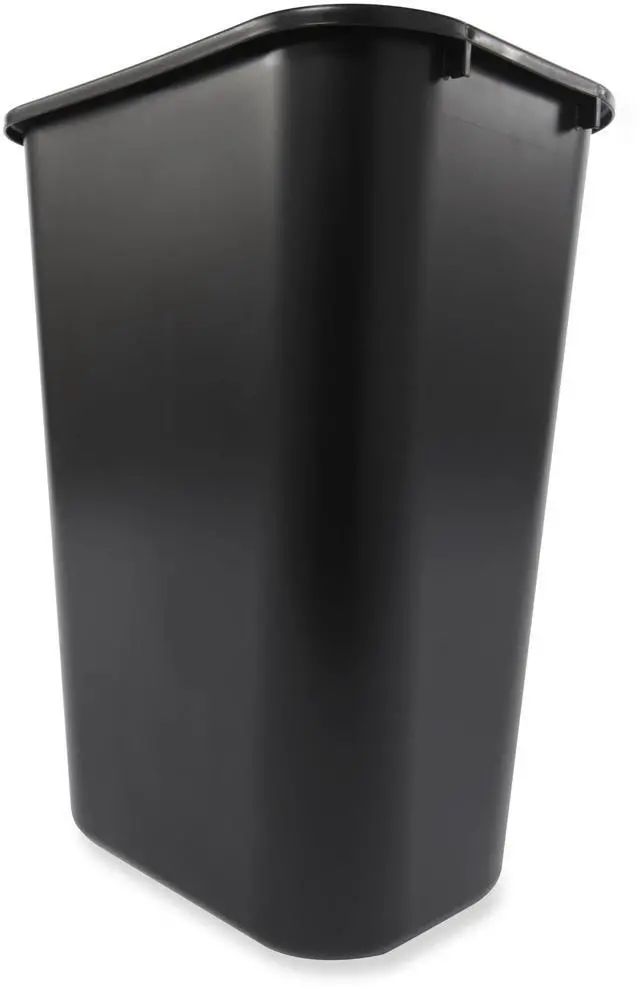 Alt view image 7 of 7 - Wastebasket Trash Container, 41QT/10.25 GAL, Plastic, Black, Stackable Trash Can for Bedroom/Bathroom/Office, Fits Under Desk/Sink/Cabinet