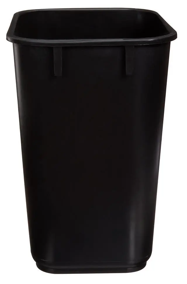Alt view image 5 of 5 - Small Rectangular Commercial Office Wastebasket, Easy to Clean,11.4"L x 8"W x 12"H , 3 Gallon, Black, 2-Pack