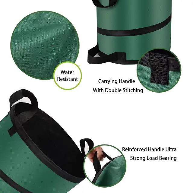 Alt view image 4 of 7 - Camping Trash Can, Pop Up Collapsible Garbage Can, 10 Gallons, Foldable Recycle Bin Made of 600D Oxford Cloth for Gardening, Camping and Home Storage (Green)