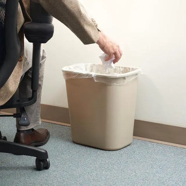Alt view image 4 of 4 - Waste Basket for Home and Office, 7 Gallon, Beige
