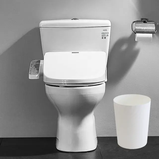 Alt view image 4 of 7 - Plastic Small Trash Can Wastebasket, Garbage Container Basket for Bathrooms, Laundry Room, Kitchens, Offices, Kids Rooms, Dorms, (White, 1.8 Gallon/2 Pack)