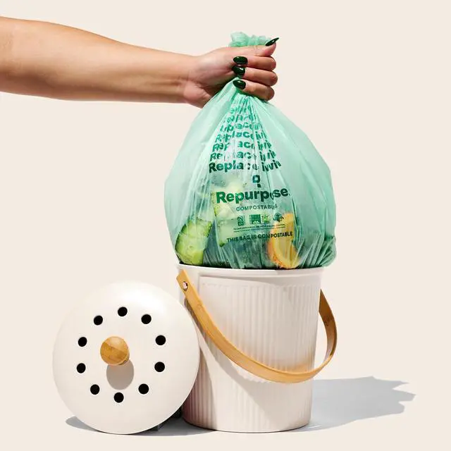 Alt view image 6 of 7 - 3 Gallon Compostable Small Bin Trash Bags, 100 Bags, BPI Certified, Leak-Proof, FDA Approved, Recyclable Packaging