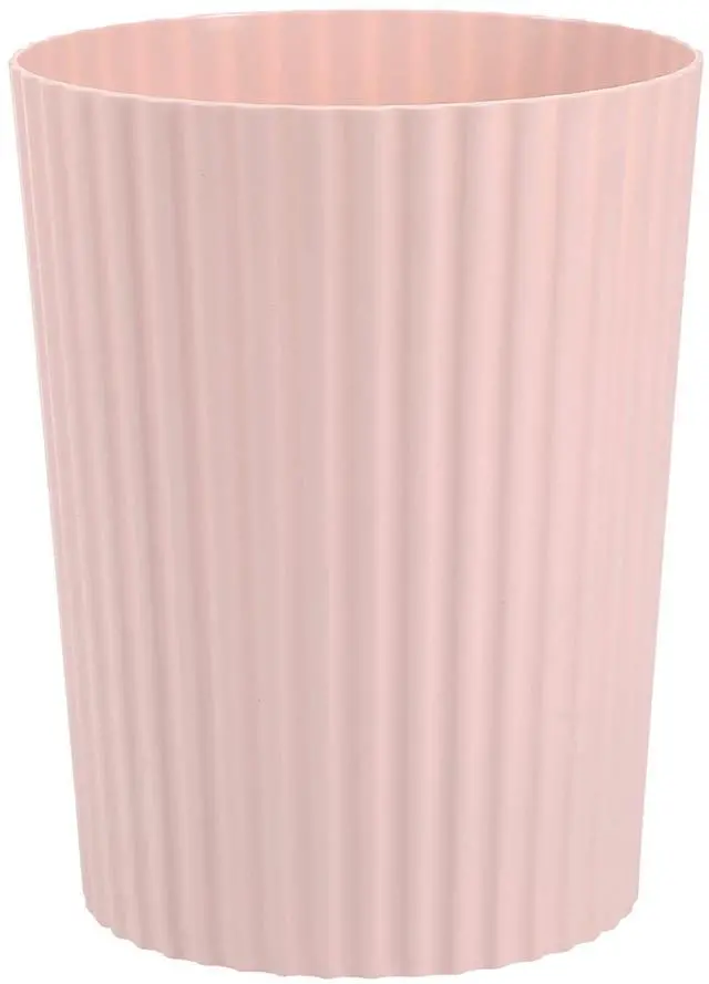 Main image of Small Trash Can Plastic Wastebasket Round Garbage Container Bin for Bathroom, Kitchen, Bedroom, Home Office, College Dorm, Pink