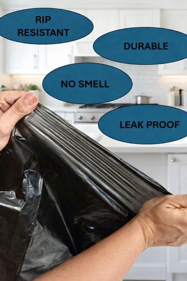 Alt view image 2 of 6 - 4-5 Gallon - Small Trash Bag Strong Black 100 count