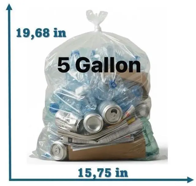 Alt view image 2 of 5 - 4-5 Gallon Trash Bag Clear Ultra Strong 100 count