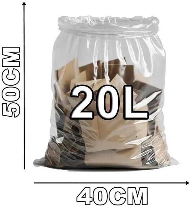 Alt view image 5 of 5 - 4-5 Gallon Trash Bag Clear Ultra Strong 100 count
