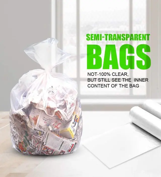 Alt view image 2 of 6 - Clear Small Trash Bags - 4 Gallon Garbage Bags Wastebasket Bin Liners 220 Count Plastic Trash Bags for Bathroom Bedroom Office Trash Can