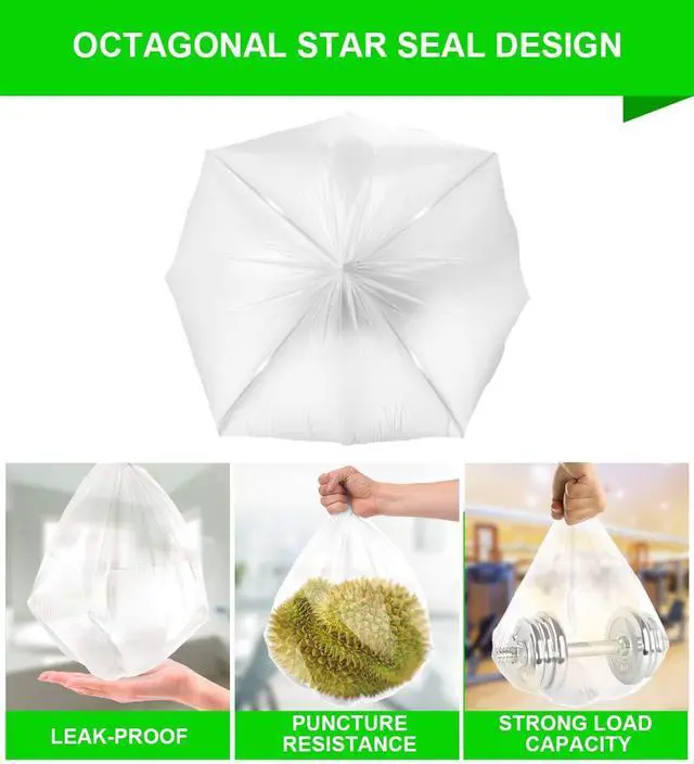 Alt view image 3 of 6 - Clear Small Trash Bags - 4 Gallon Garbage Bags Wastebasket Bin Liners 220 Count Plastic Trash Bags for Bathroom Bedroom Office Trash Can