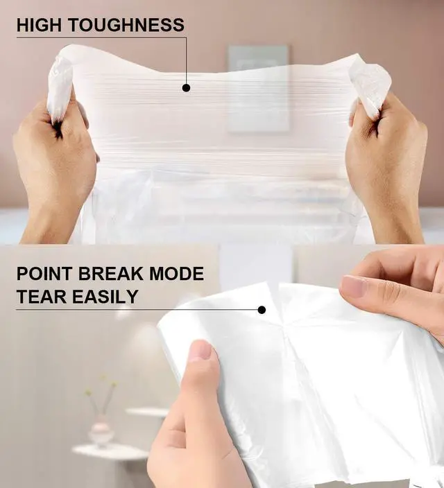 Alt view image 4 of 6 - Clear Small Trash Bags - 4 Gallon Garbage Bags Wastebasket Bin Liners 220 Count Plastic Trash Bags for Bathroom Bedroom Office Trash Can