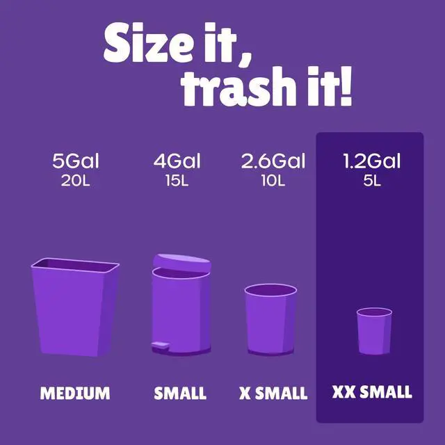 Alt view image 2 of 7 - Small Trash Bags 1.2 Gallon Colored - Extra Thick Mini Garbage Bags Unscented,Strong Plastic Wastebasket Liners for Bathroom Bedroom Office and Car,150 Bags Multi Colored
