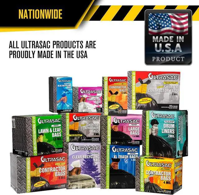 Alt view image 5 of 5 - Contractor Bags 42 Gallon (20 PACK/w FLAP TIES), 32.75 x 44.5-3 MIL Thick Large Black Heavy Duty Industrial Garbage Trashbags for Professional Construction and Commercial use