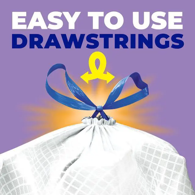 Alt view image 6 of 7 - Ultra Strong Signature Scents 13 Gallon Trash Bags, Lavender Vanilla Bliss Scent, Tall Kitchen Trash Bags with 25% More Scent Technology, White, 80 Count