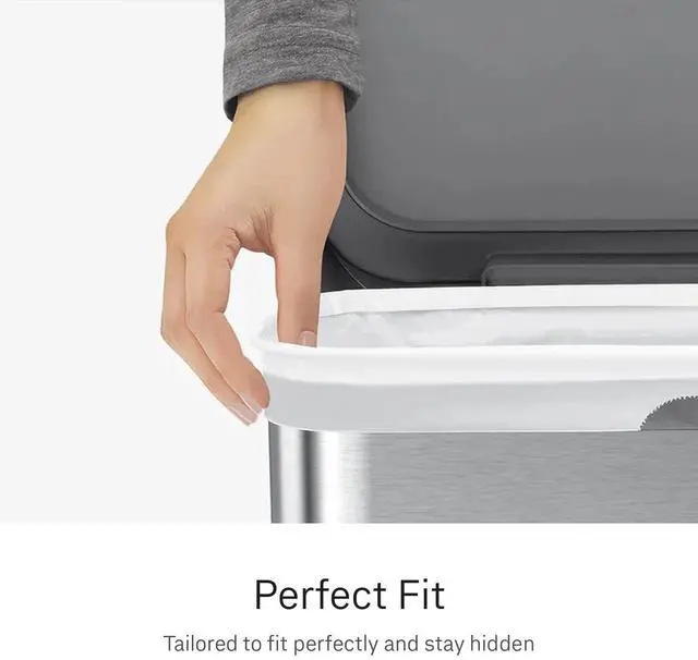 Alt view image 2 of 6 - Code M 60 Count Custom Fit Liners, Drawstring Kitchen Trash Bags, One-by-One Mess-Free Dispense, Extra Thick & Double Seamed, 50% PCR Plastic, 40-45 Liter / 11-12 Gallon, White