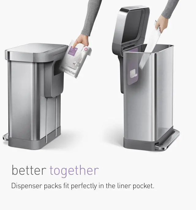 Alt view image 6 of 6 - Code M 60 Count Custom Fit Liners, Drawstring Kitchen Trash Bags, One-by-One Mess-Free Dispense, Extra Thick & Double Seamed, 50% PCR Plastic, 40-45 Liter / 11-12 Gallon, White