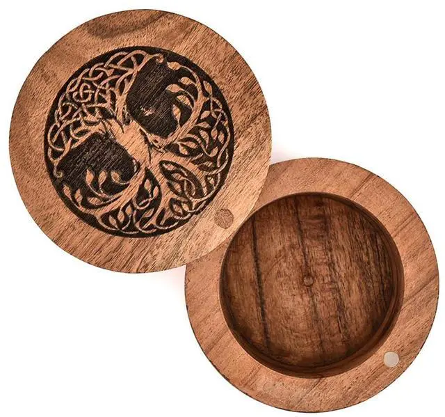 Alt view image 4 of 5 - Spice rack Acacia Wood Seasoning Container Condiment Pots with Lid Spices Organizer Home and Kitchen Best Gift Idea (3.5" X 3.5" X 2.5")