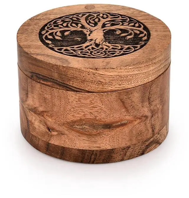 Alt view image 2 of 5 - Spice rack Acacia Wood Seasoning Container Condiment Pots with Lid Spices Organizer Home and Kitchen Best Gift Idea (3.5" X 3.5" X 2.5")