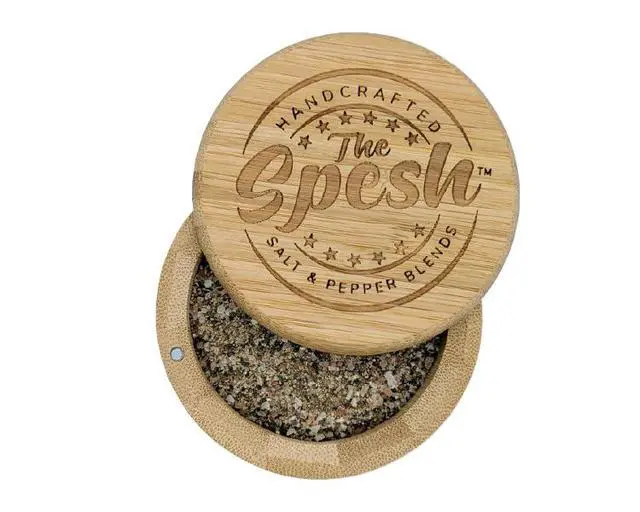 Alt view image 3 of 5 - Bamboo Seasoning Box with Magnetic Swivel Lid