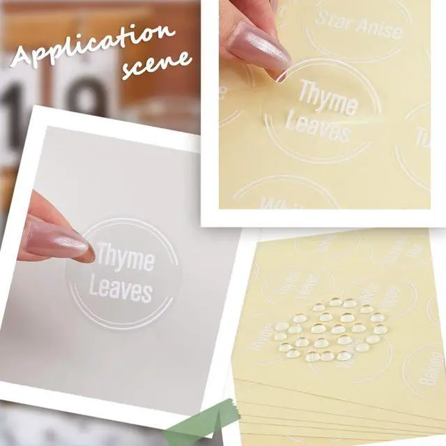Alt view image 4 of 6 - 288Pcs Seasoning Jar Stickers Spice Bottle Labels PVC Self Adhesive Preprinted Clear Font Words Waterproof Pantry Name Decals Tags for Kitchen Food Box Bottles Seasoning Containers